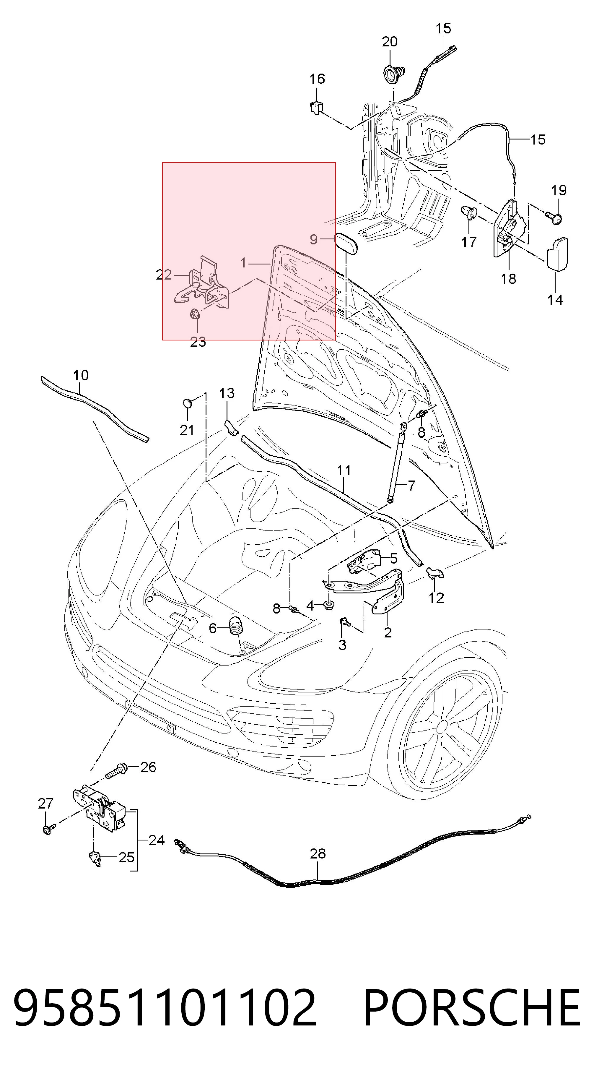 Capó delantero para Porsche Cayenne II 92A