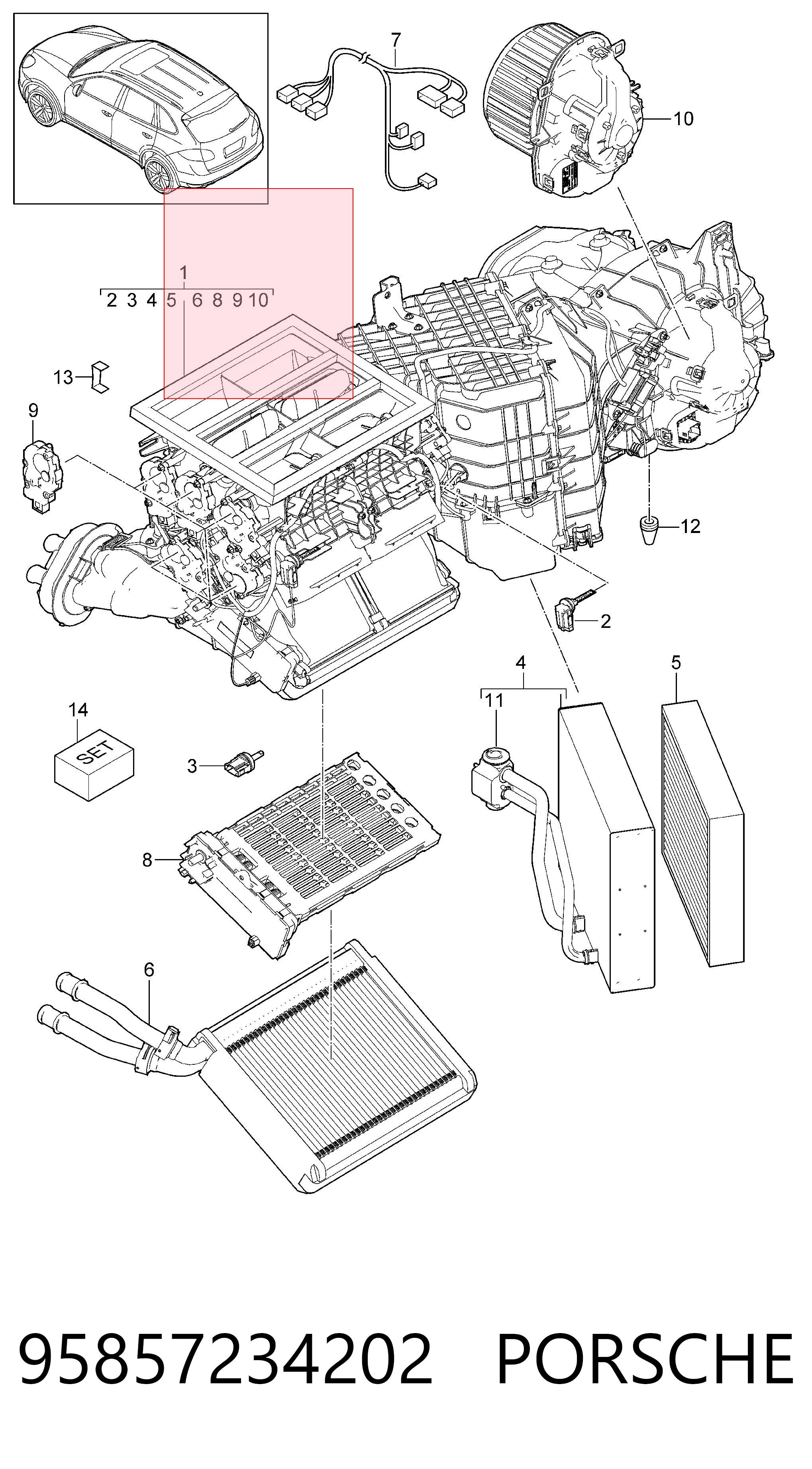 95857234202 Porsche Ventilador de habitáculo