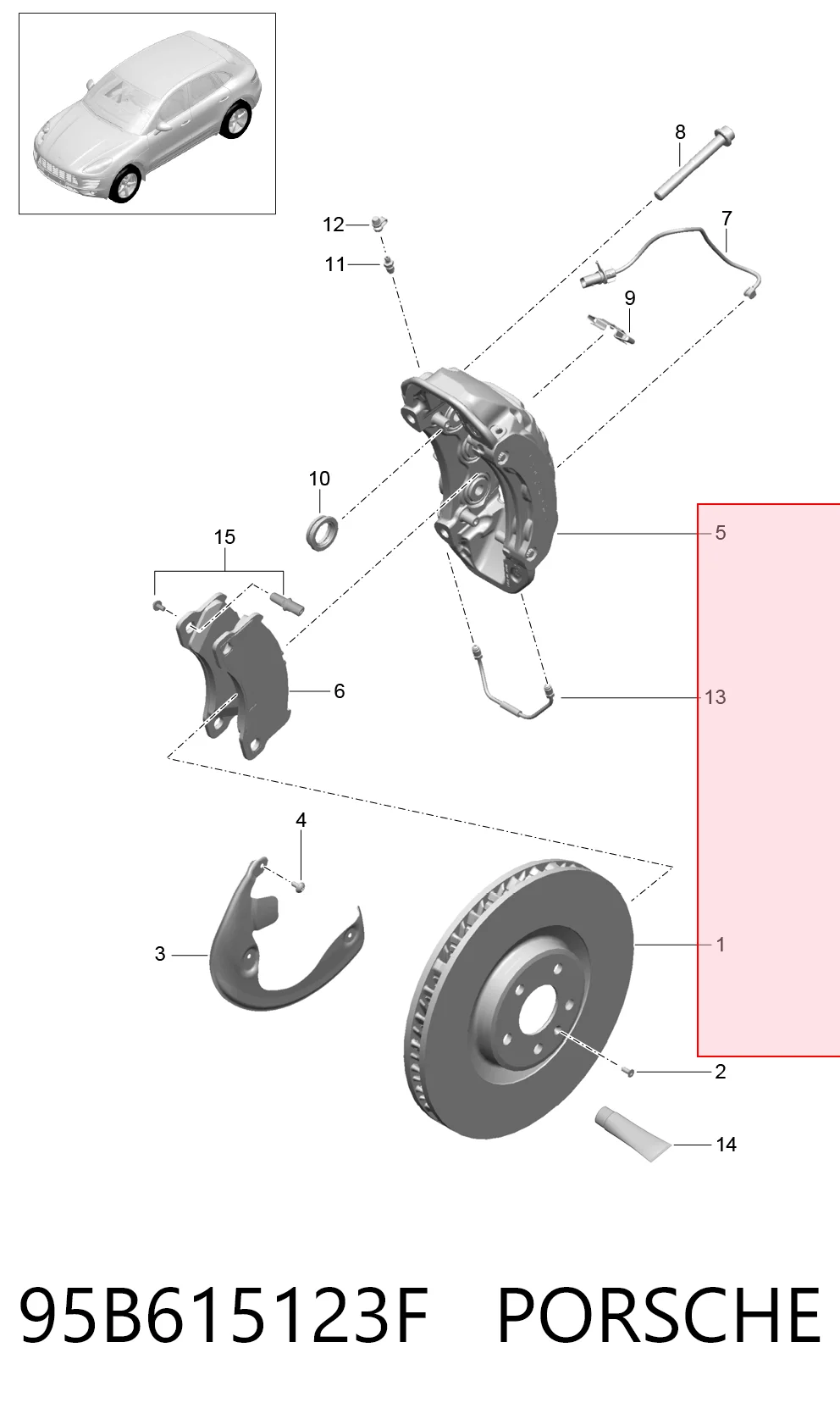 Pinza de freno delantera izquierda Porsche 95B615123F precio, desde 277,33 EUR