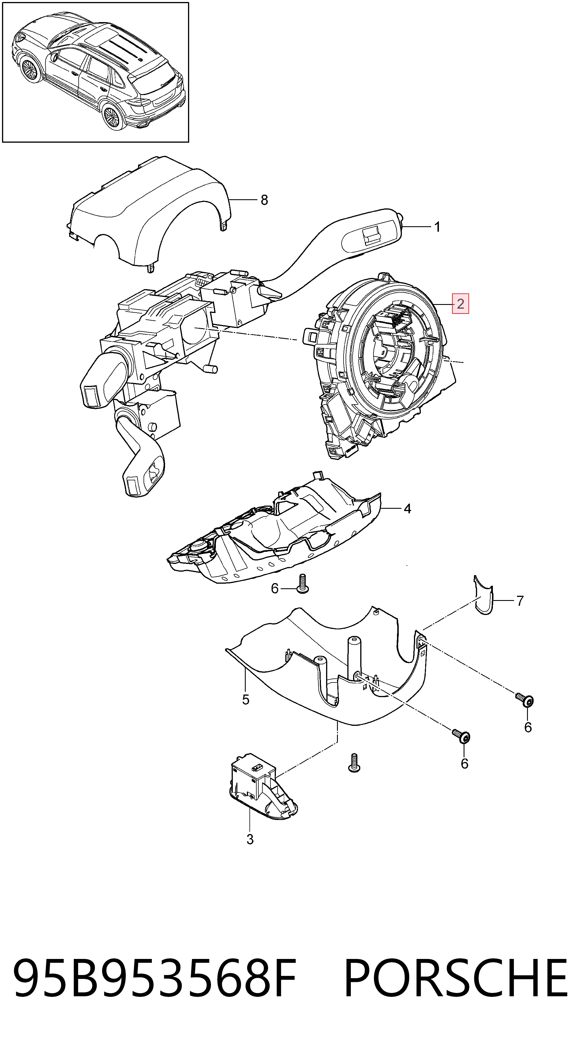 Anillo AIRBAG para Porsche Cayenne 92A