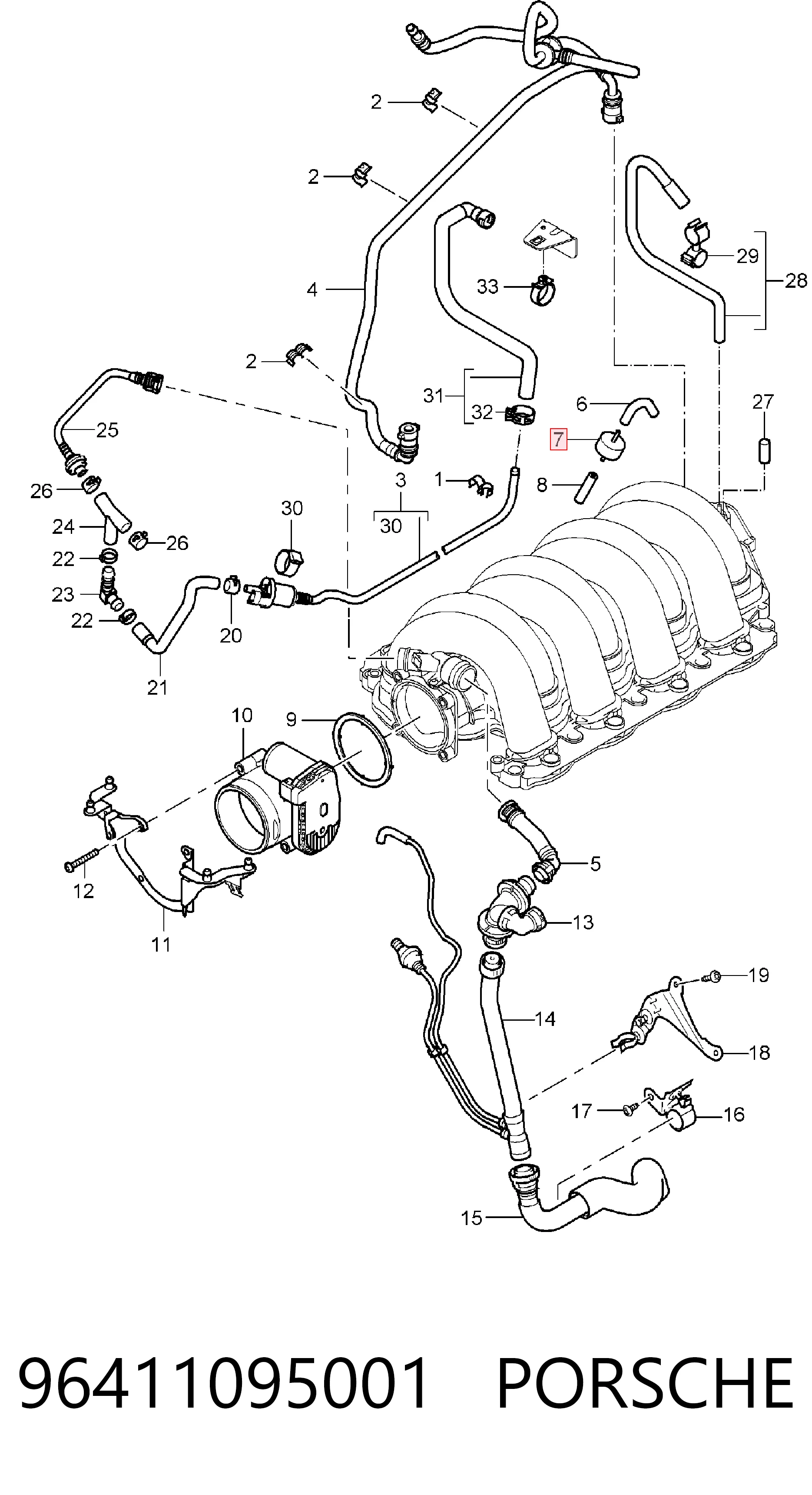 Válvula PCV para Porsche Cayenne 955