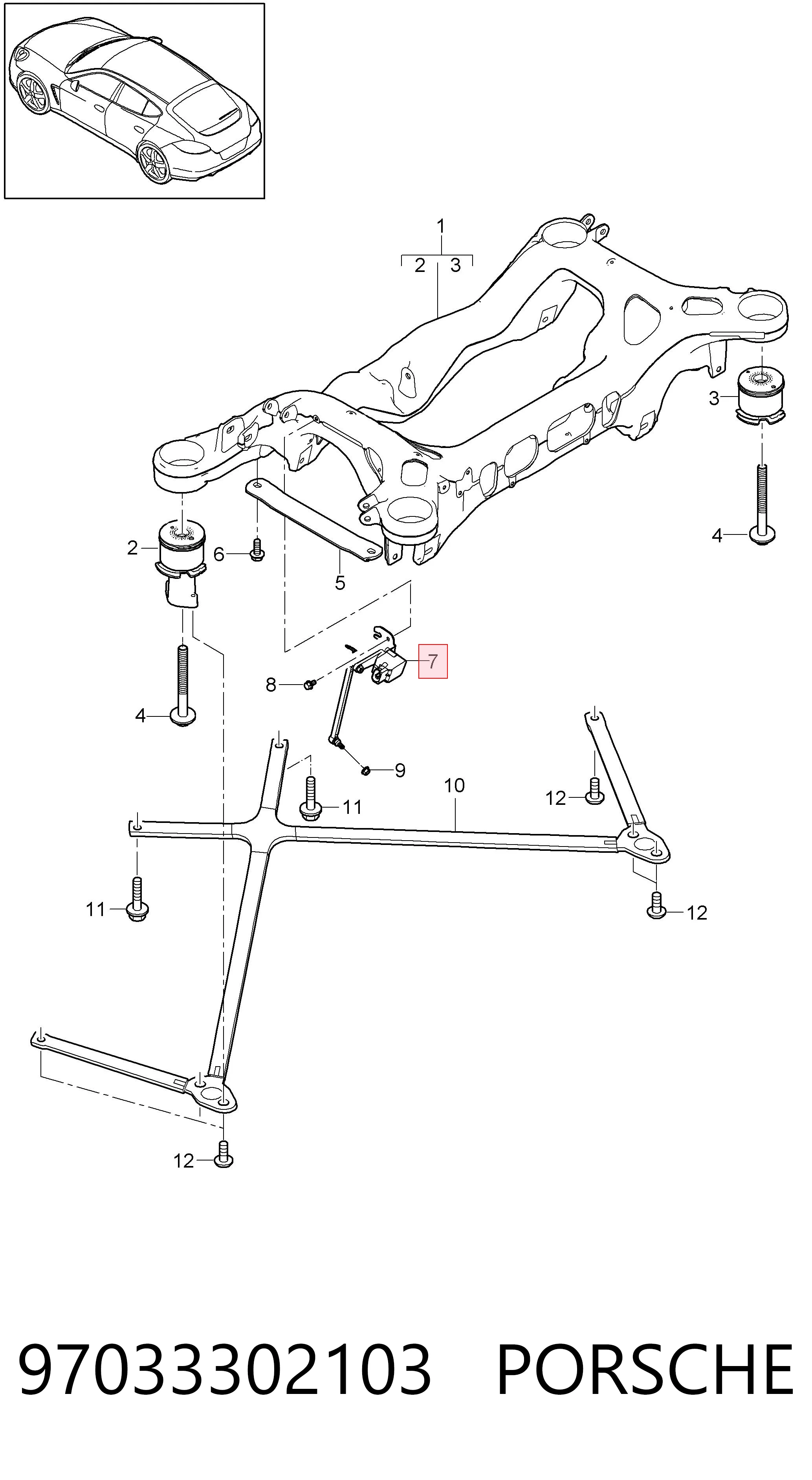 97033302103 Porsche Sensor de nivel de carrocería trasero izquierdo