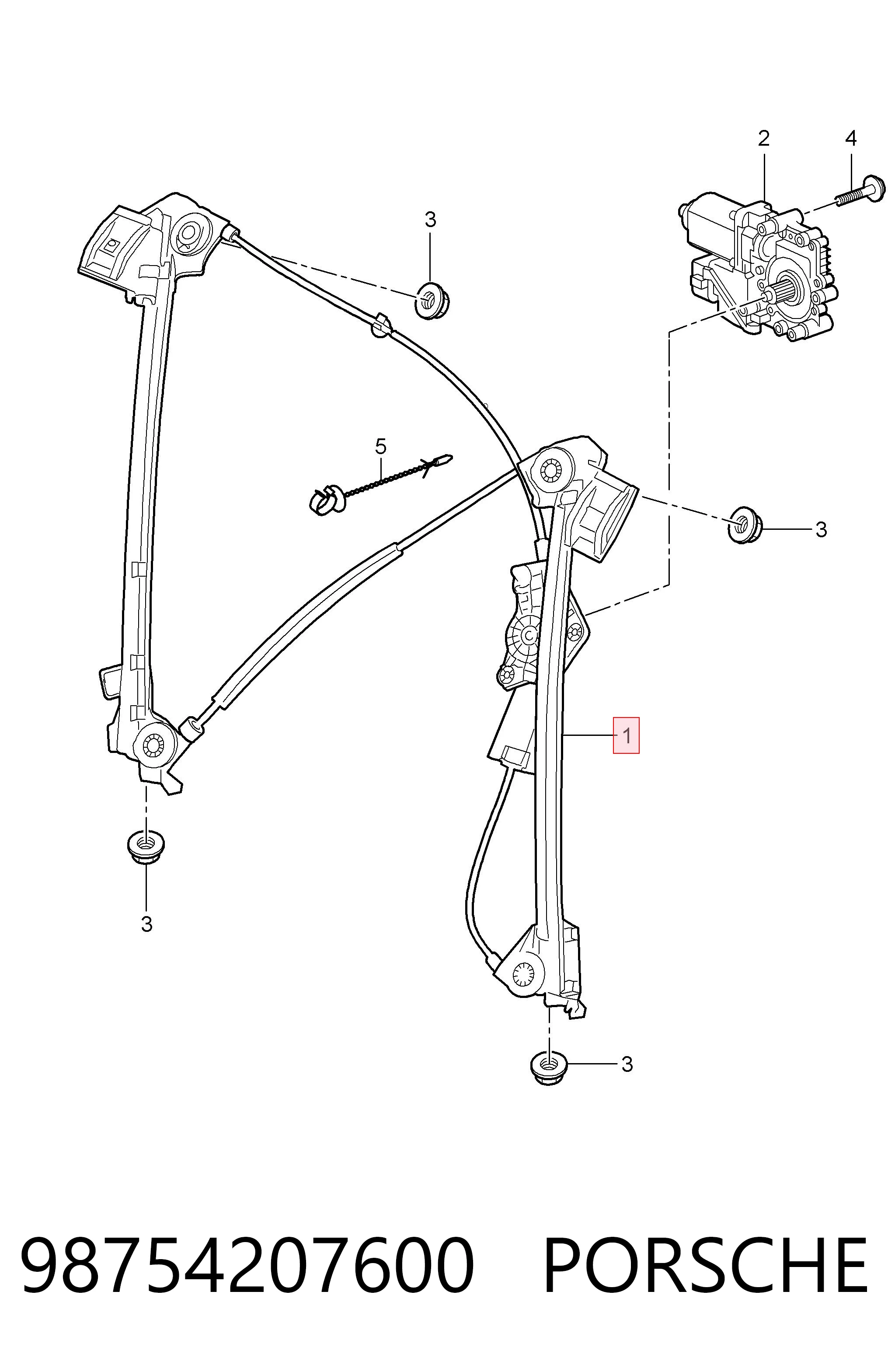 Comprar Mecanismo de elevalunas de la puerta delantera derecha Porsche 911  997 a bajo precio