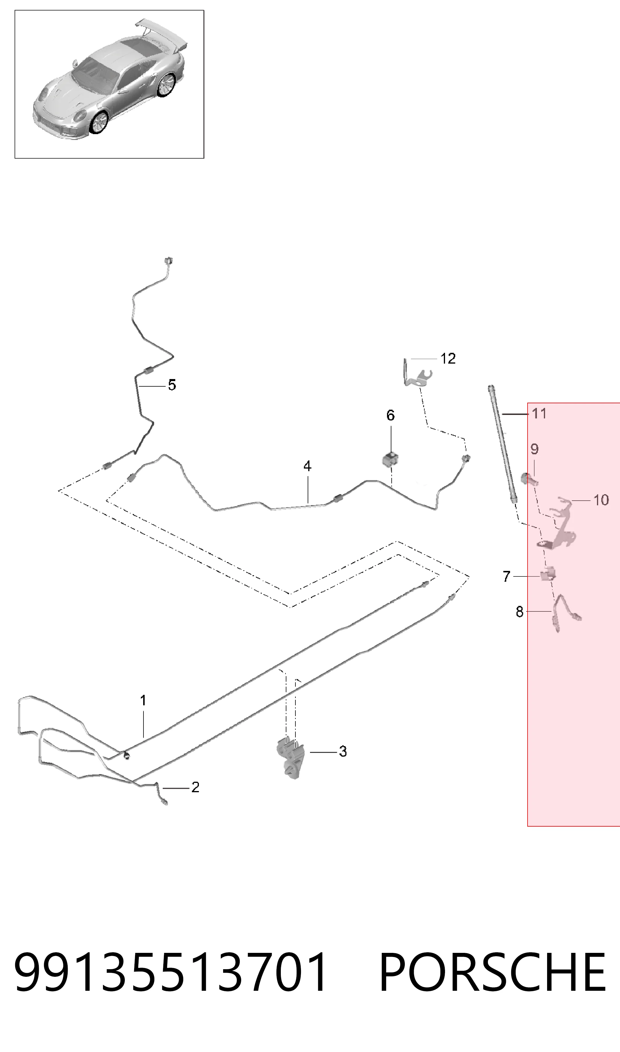 Latiguillos de freno delantero para Porsche 911 991