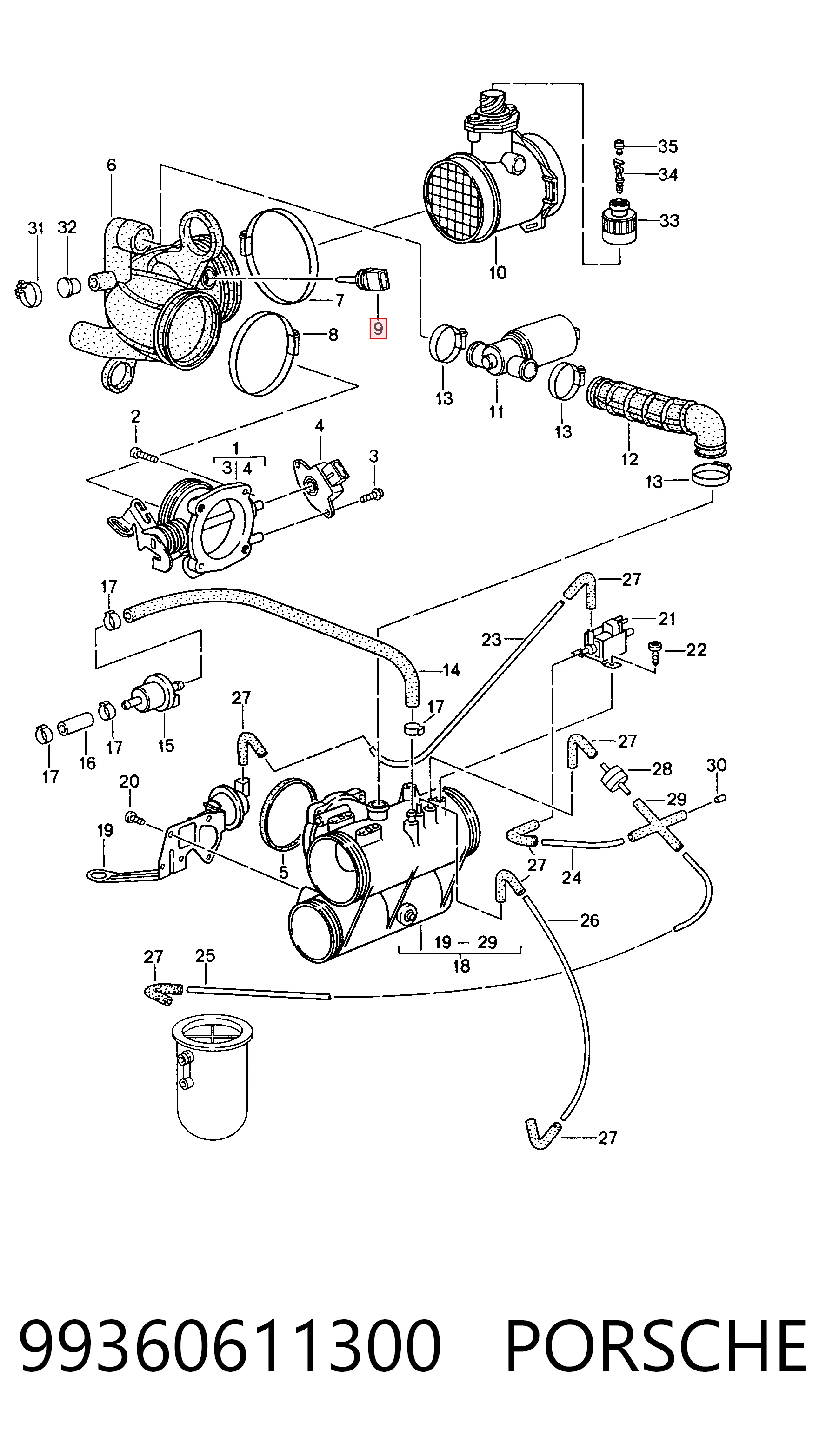 Sensor de temperatura del aire de admisión Nissan Primera  (1990-1996)