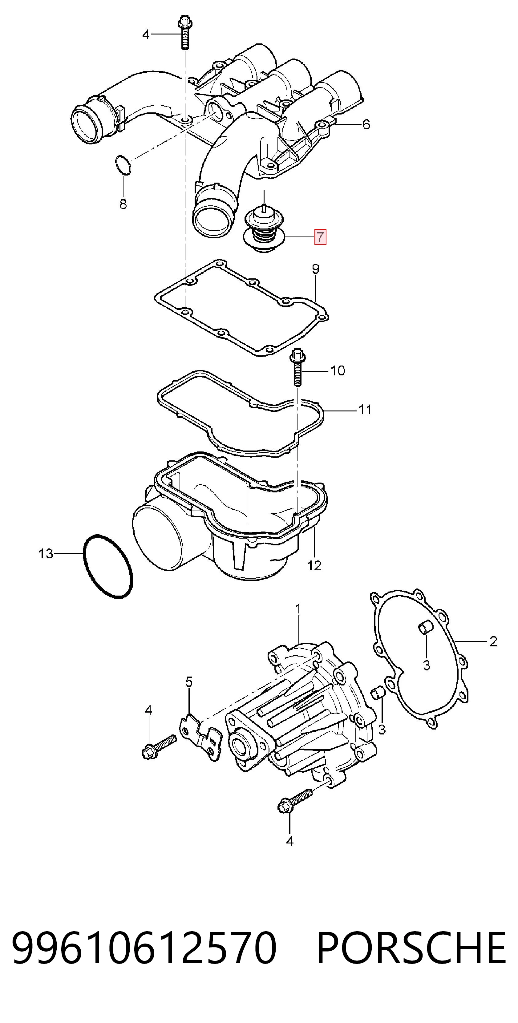99610612570 Porsche Termostato de agua