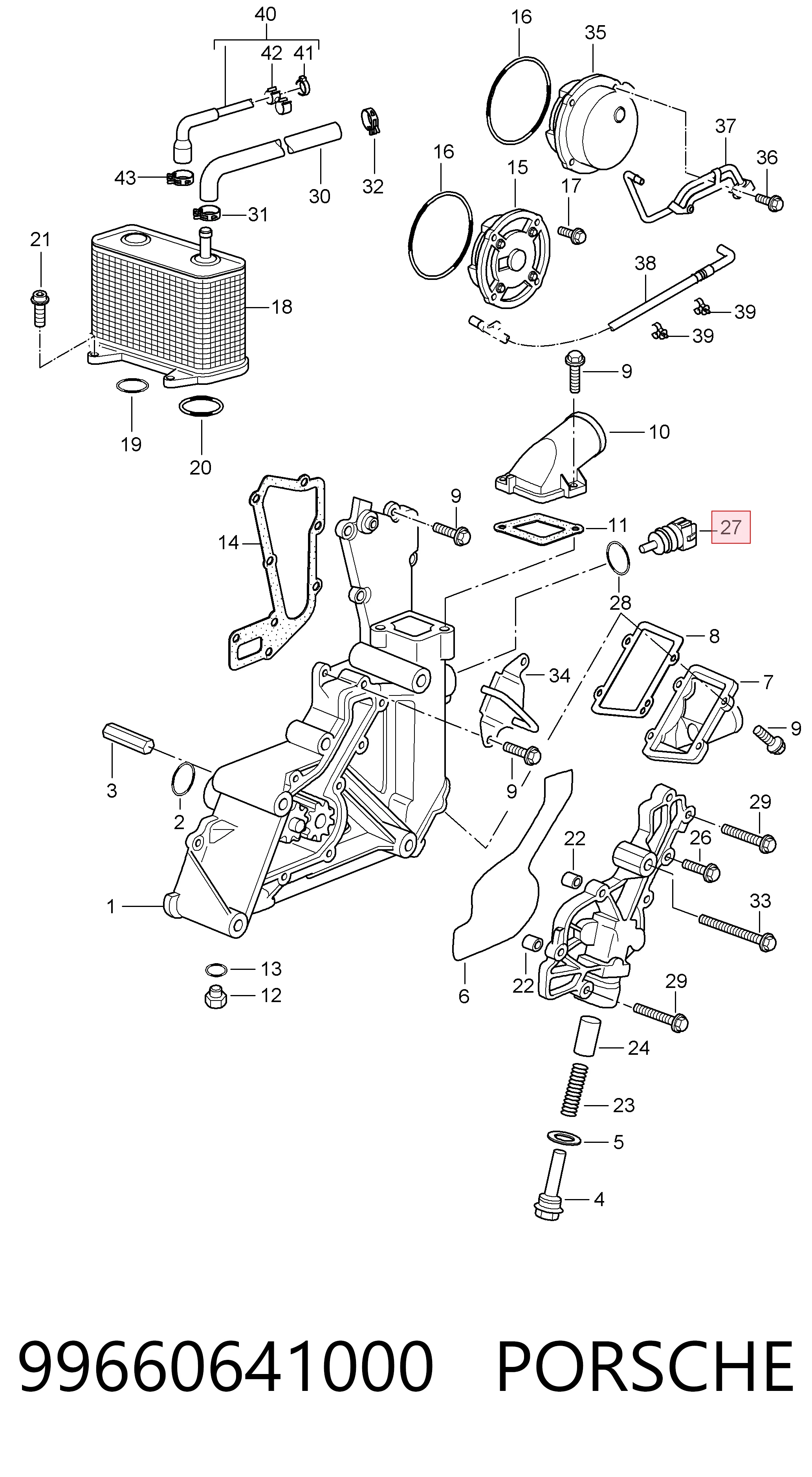 Sensor temperatura refrigerante Porsche 911  (2006-2012)
