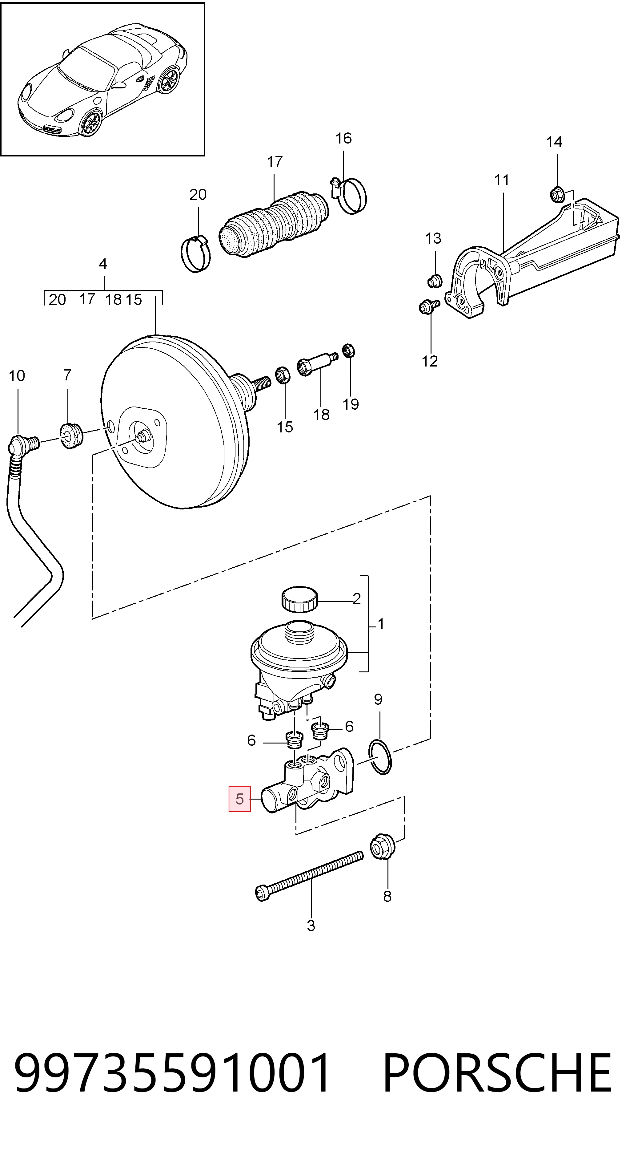 Comprar Cilindro principal de freno Porsche 911  997 a bajo precio