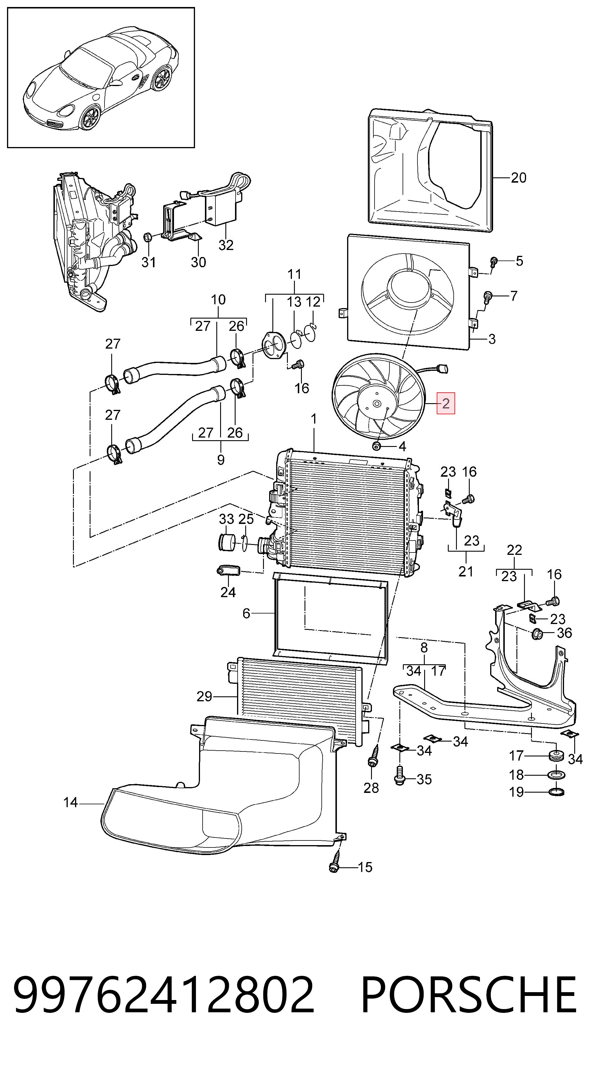 Comprar Ventilador eléctrico de refrigeración completo (motor y hélice) Porsche 911  997 a bajo precio