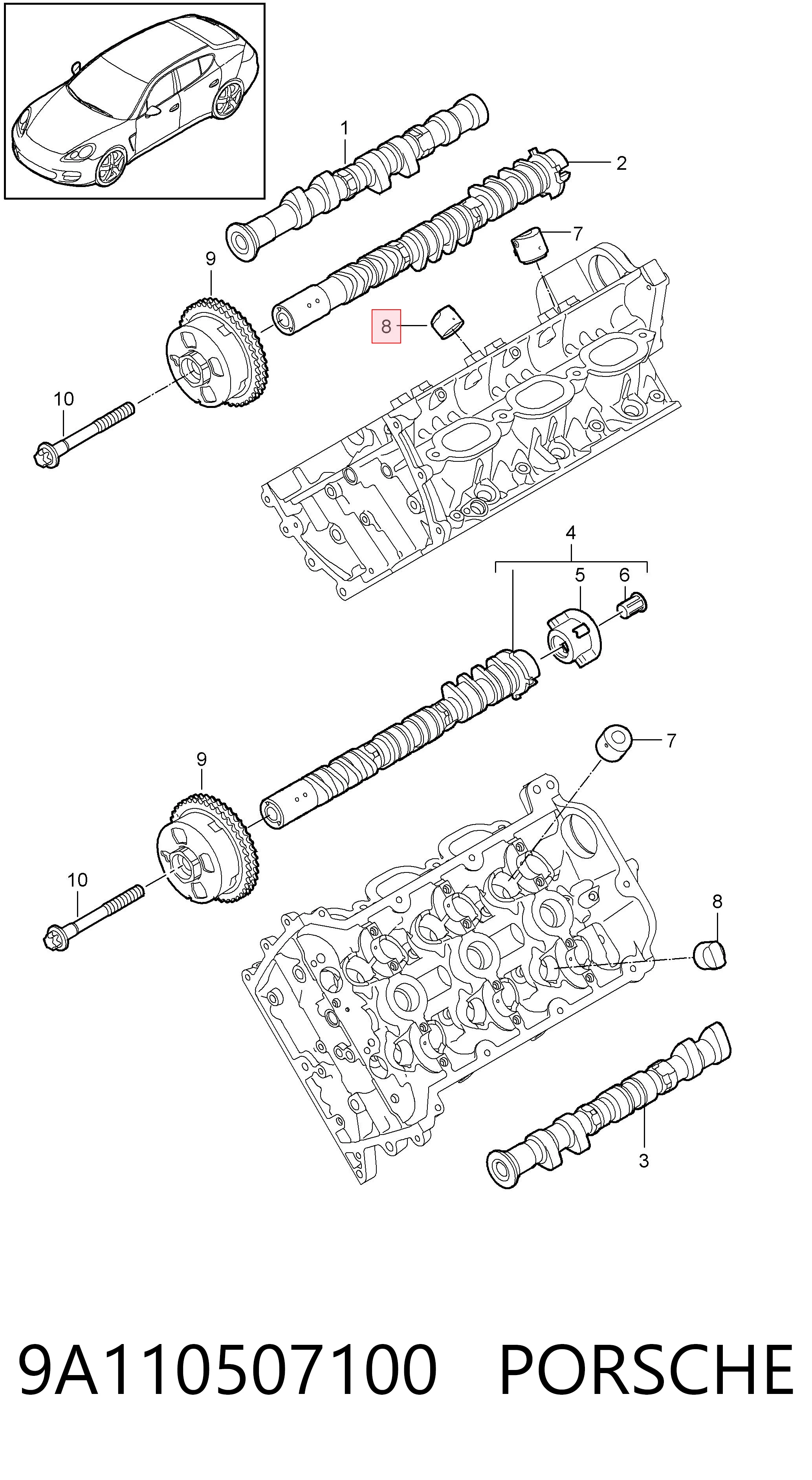 Taqués de motor para Porsche Cayenne II 92A
