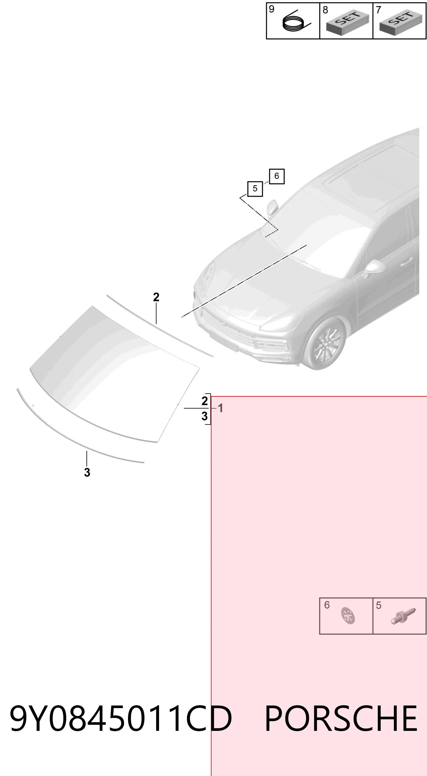 Parabrisas para Porsche Cayenne 9YA