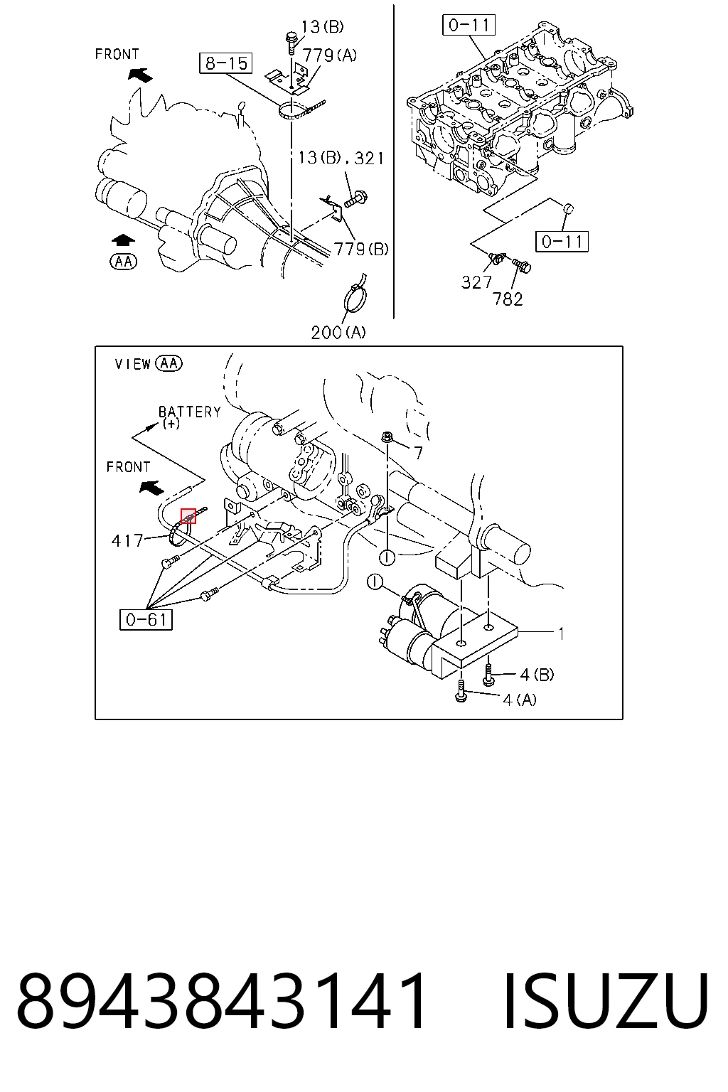8943843141 Isuzu Arranque motores