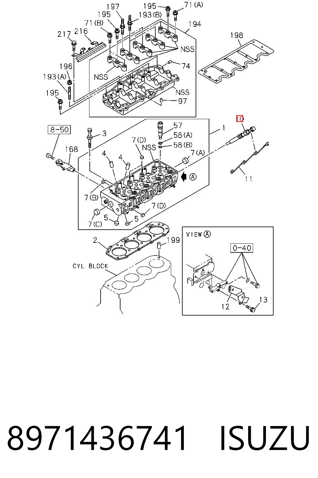 8971436741 Isuzu Bujías de calentamiento