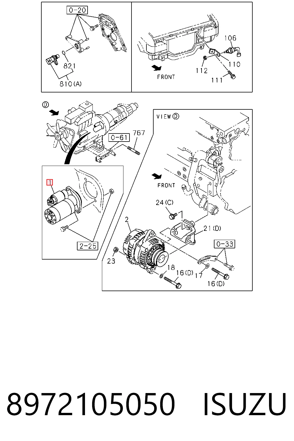 8972105050 Isuzu Arranque motores
