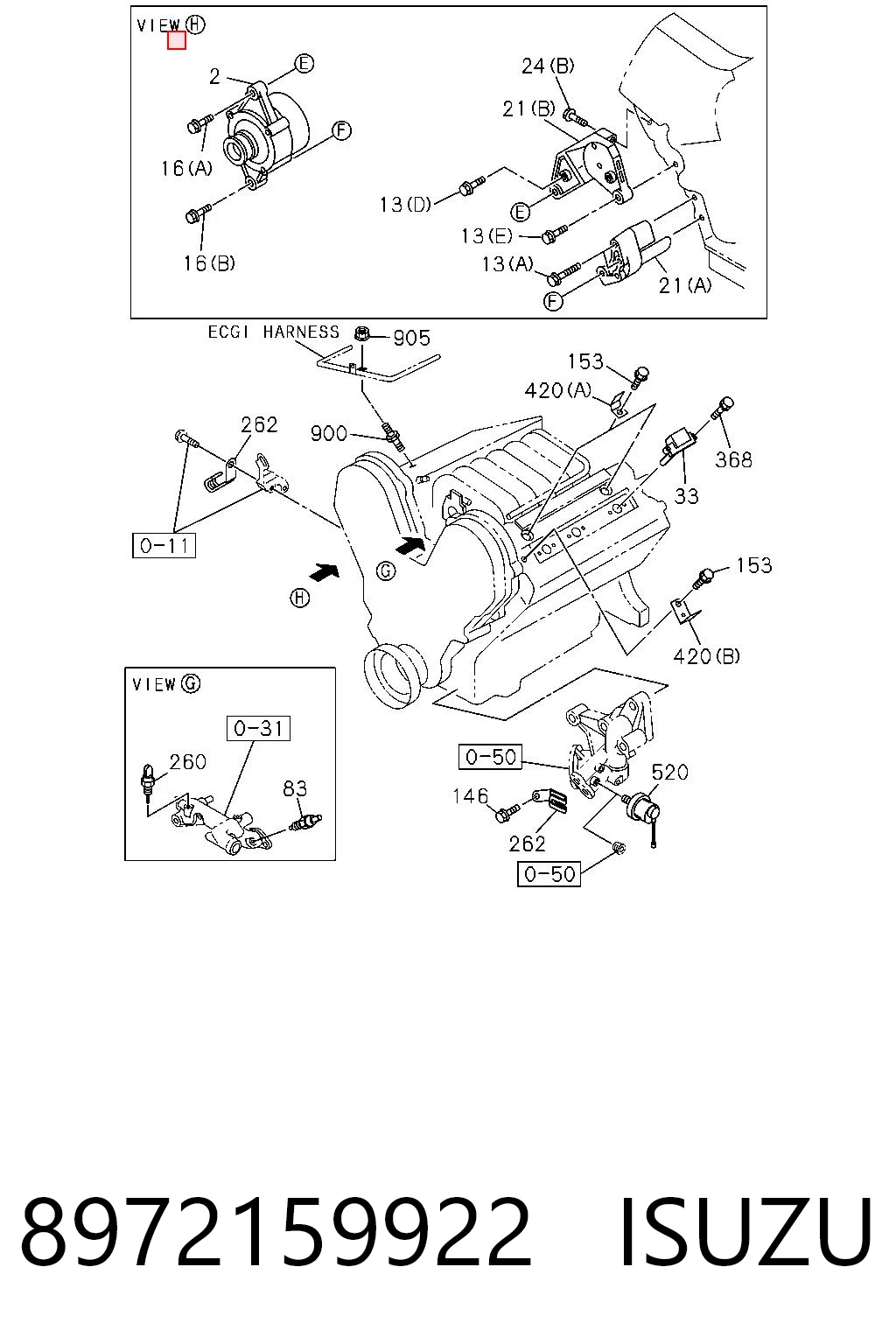 8972159922 Isuzu Alternador de coche