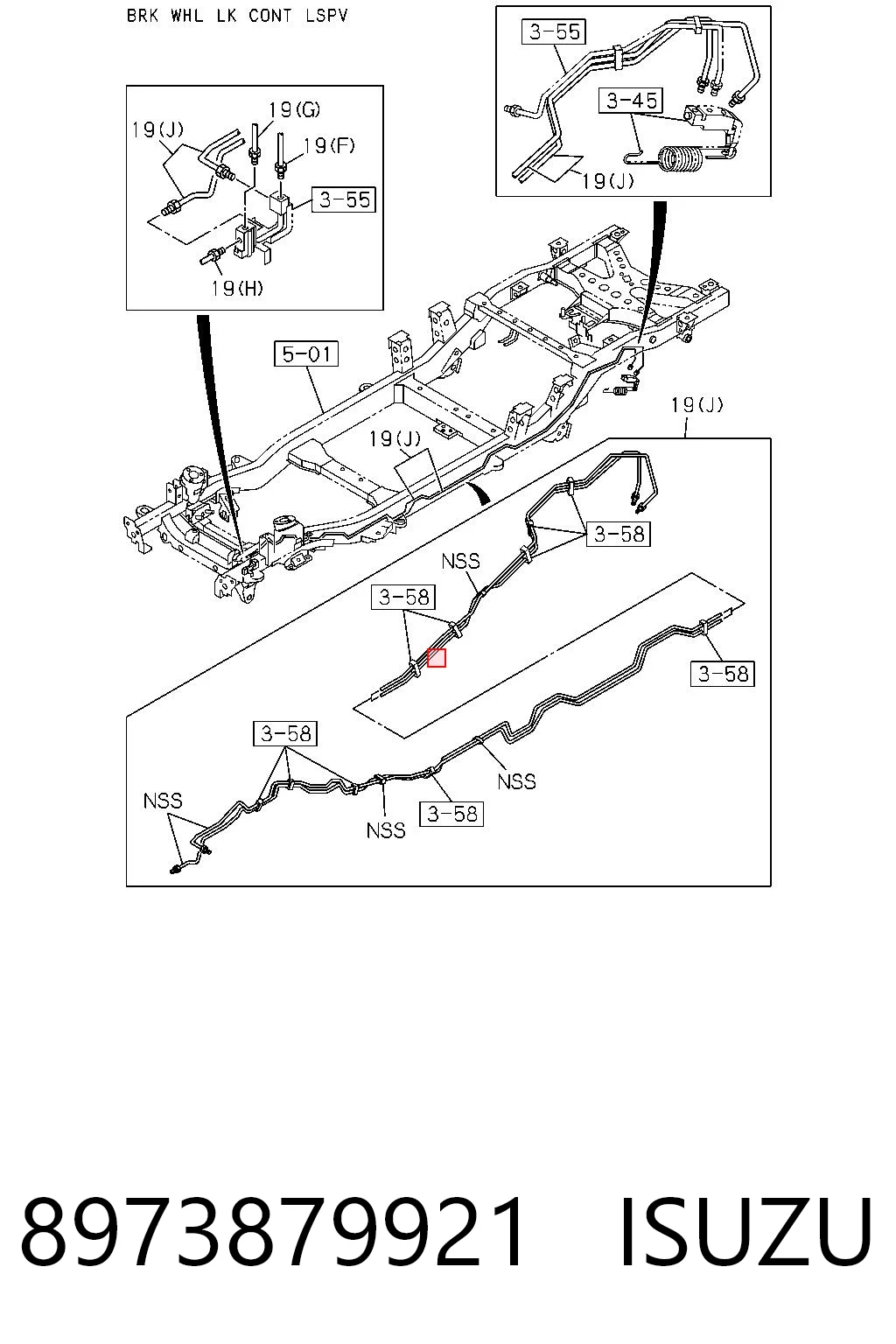8973879921 Isuzu Sensor ABS trasero