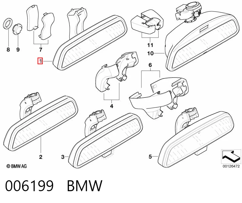 006199 BMW Espejo retrovisor interior