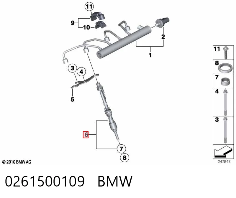 0261500109 BMW Inyector de combustible