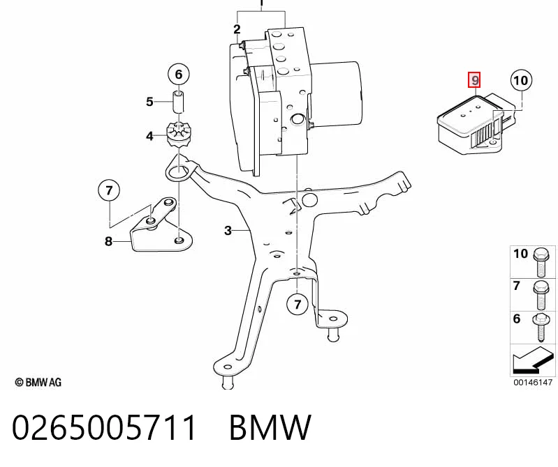 0265005711 Bosch Sensor de aceleración longitudinal