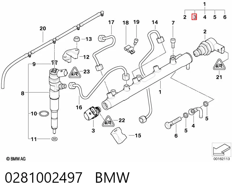 0281002497 BMW Sensor de presión de combustible