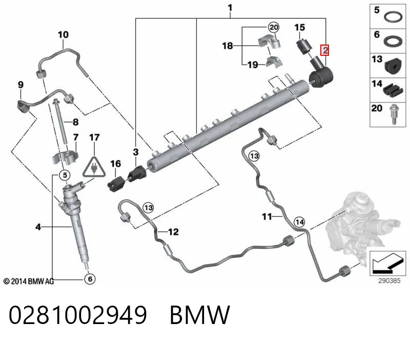 0281002949 BMW Válvula reguladora de presión