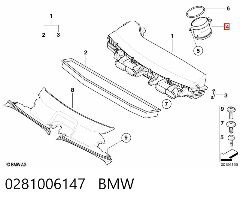 0281006147 BMW Sensor de flujo de aire