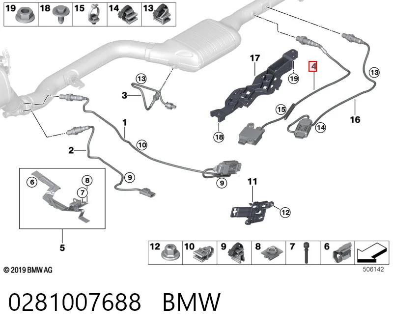 0281007688 BMW Sensor de óxidos de nitrógeno NOx