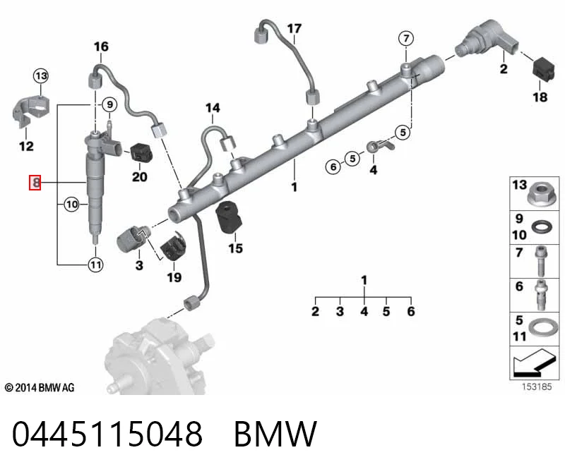 0445115048 BMW Inyector de combustible