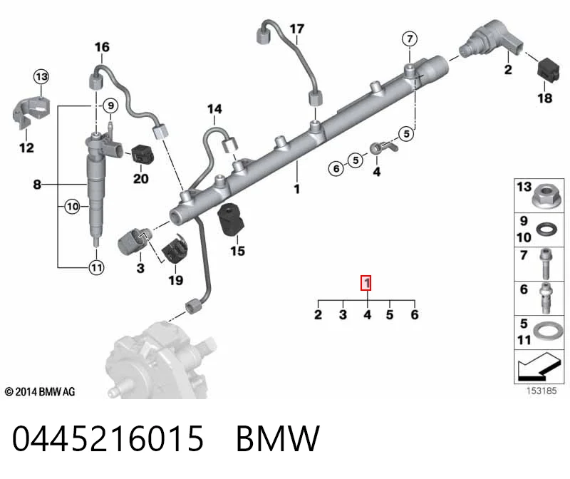 0445216015 BMW Rampa de combustible