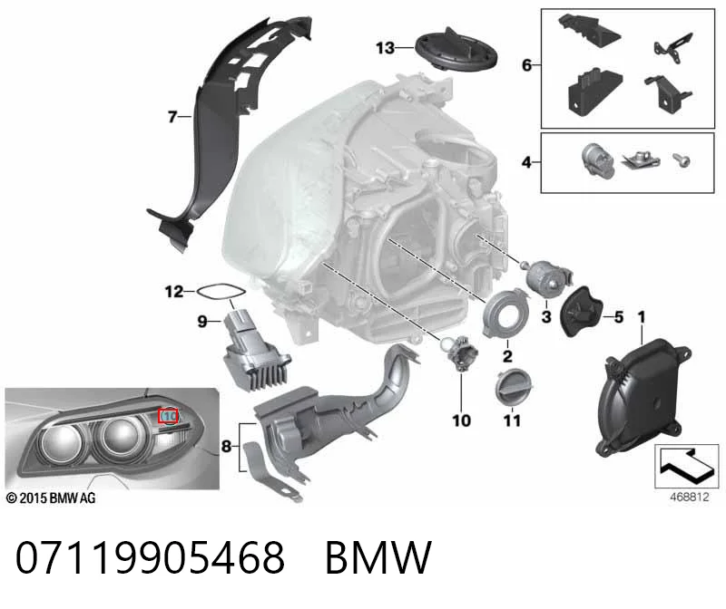 07119905468 BMW Bombilla de luz de posición delantera