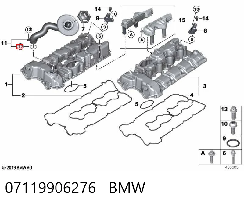 07119906276 BMW Anillo de sellado de la boca de llenado de aceite