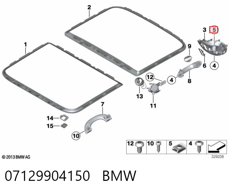 07129904150 BMW Tuerca remachable para tornillo autorroscante