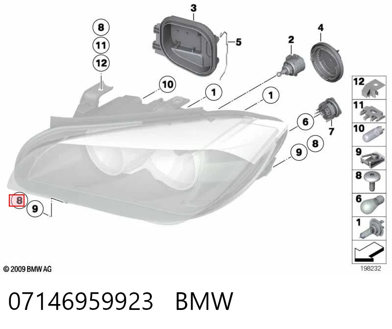 07146959923 BMW Pernos de culata
