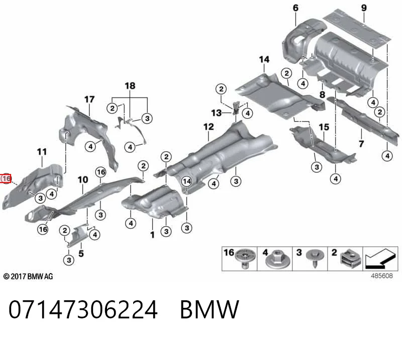 07147306224 BMW Tuerca remachable para tornillo autorroscante