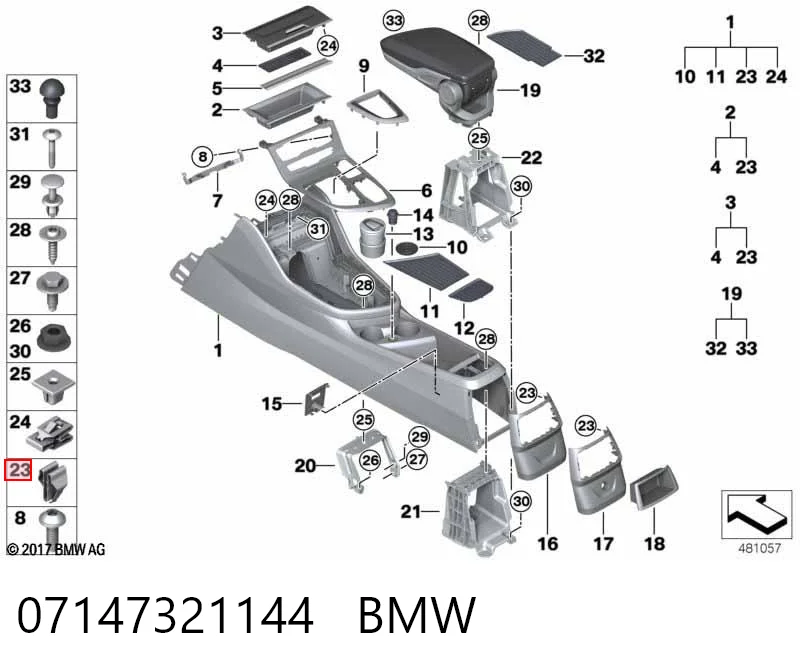 07147321144 BMW Abrazadera de silenciador trasera