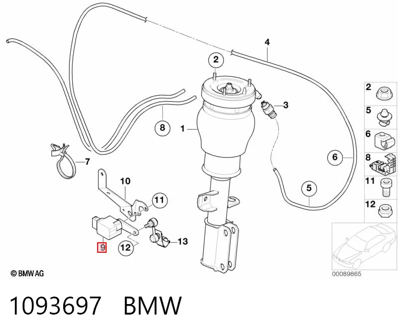 1093697 BMW Sensor de nivel de carrocería delantero derecho