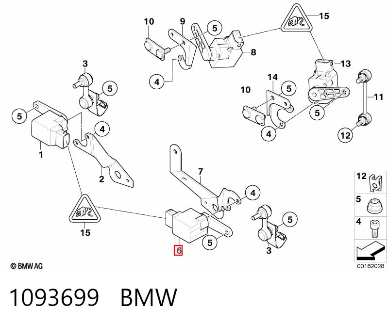 1093699 BMW Sensor de nivel de carrocería delantero derecho