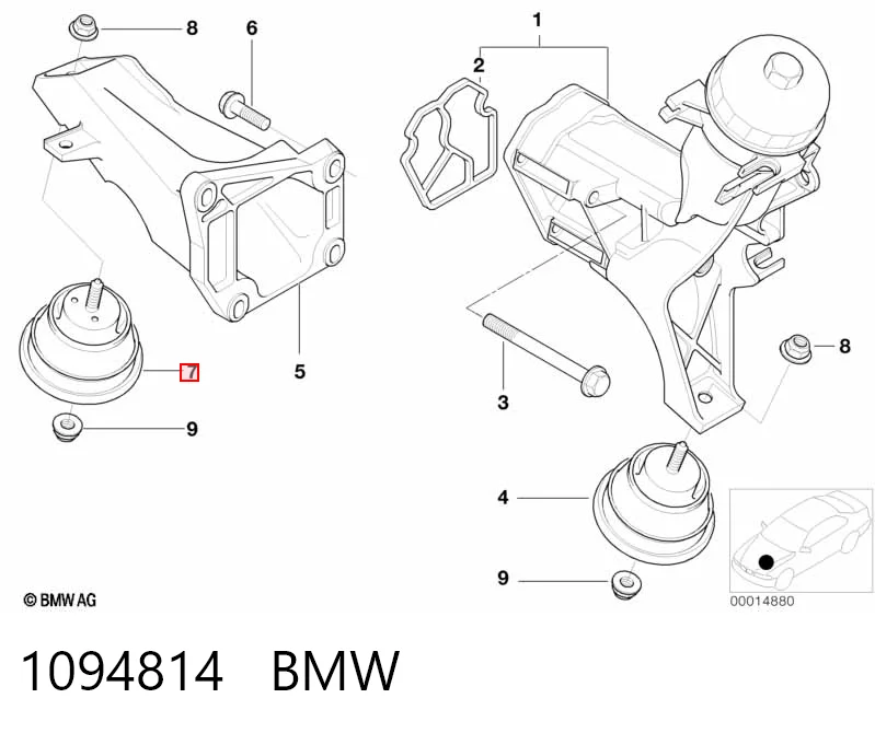 1094814 BMW Soporte de motor derecho