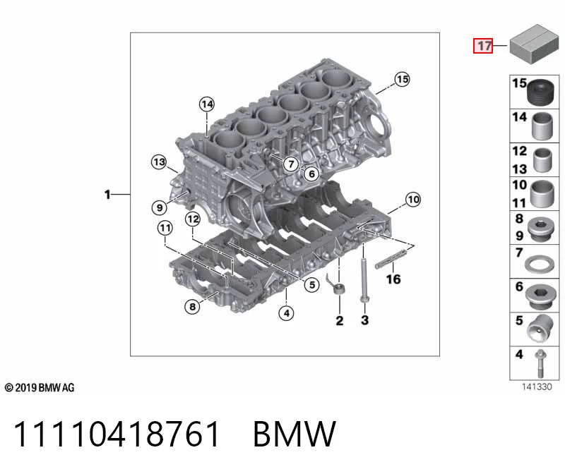11110418761 BMW Tornillo del cárter del motor