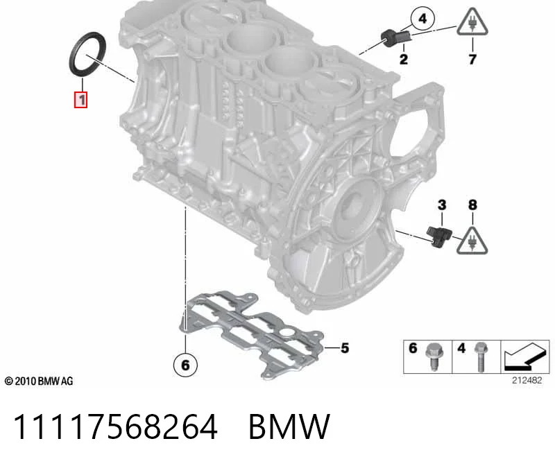 11117568264 BMW Retén del cigüeñal frontal