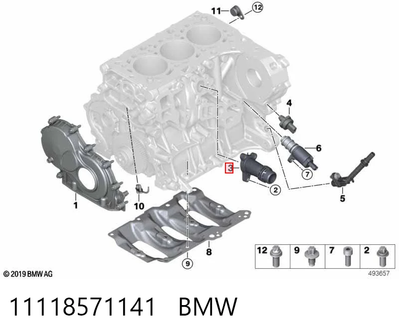 11118571141 BMW Brida del sistema de refrigeración (triple unión)