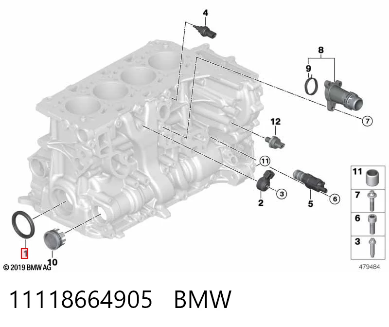 11118664905 BMW Retén del cigüeñal frontal
