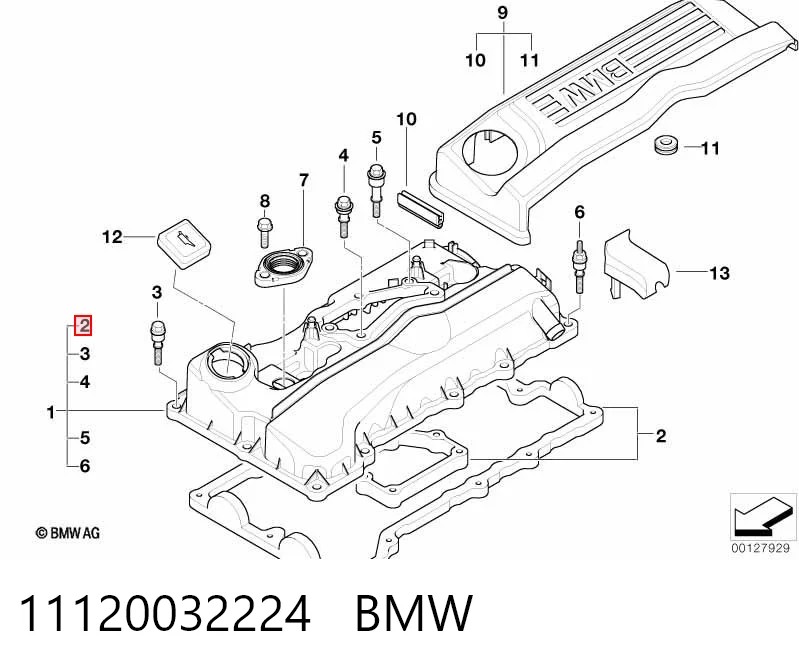 11120032224 BMW Juego de juntas de tapa de balancines