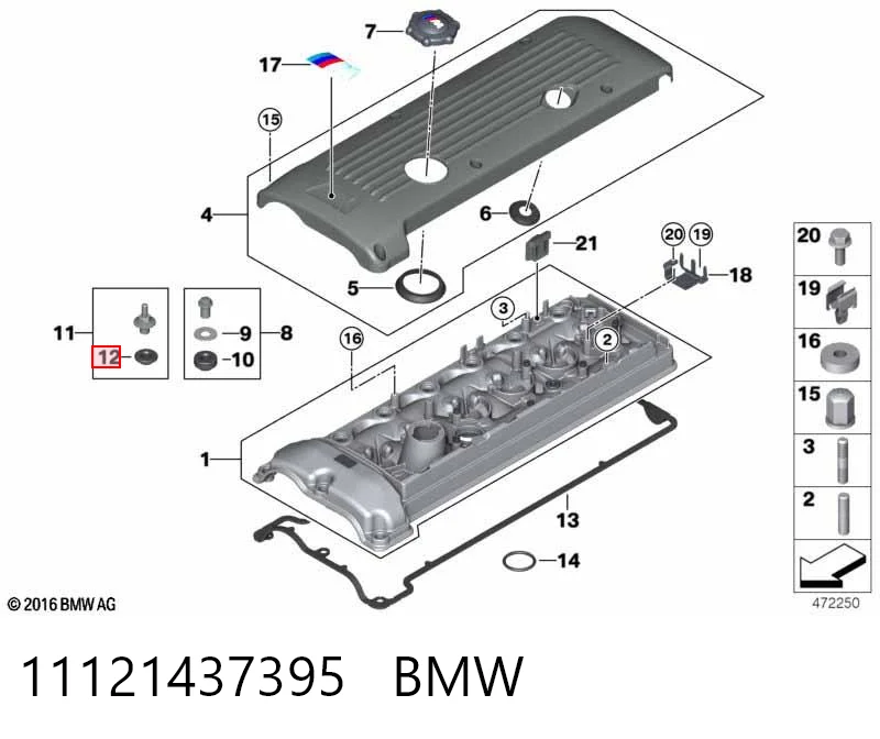 11121437395 BMW Arandela de tornillo de culata