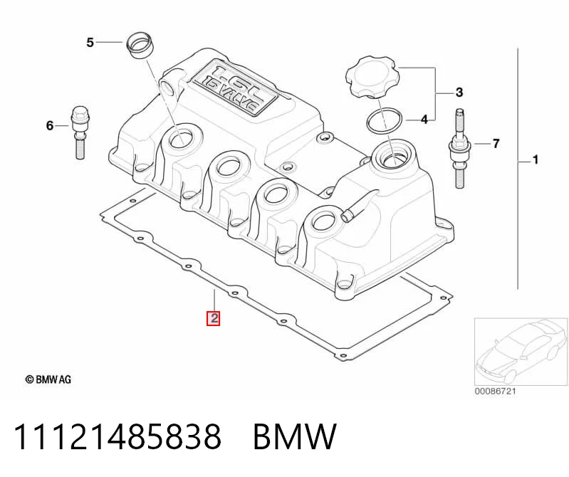 Junta de tapa de válvulas para Mini Cooper  (R50, R53)