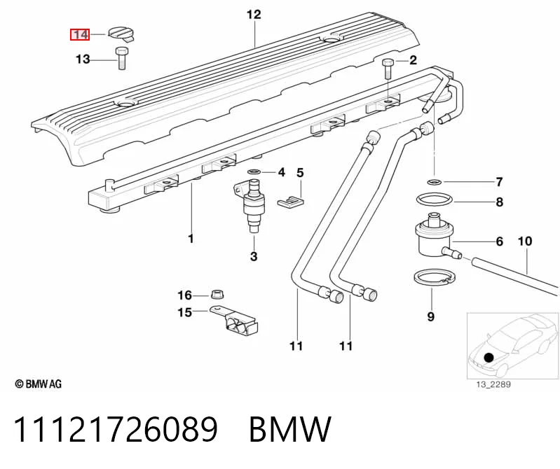 11121726089 BMW Tapón de la tapa de válvulas