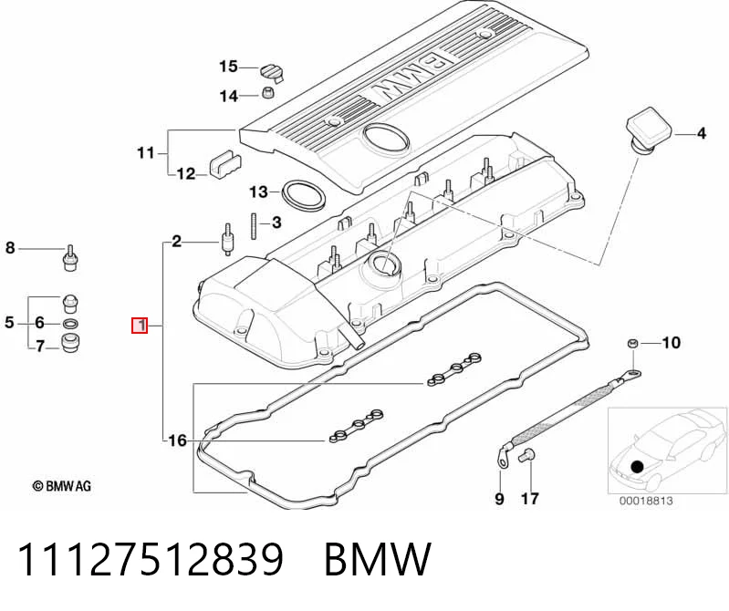 11127512839 BMW Tapa de culata