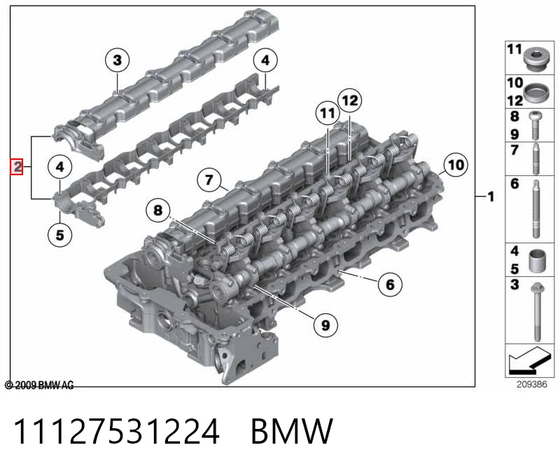 11127531224 BMW Soporte del árbol de levas de escape