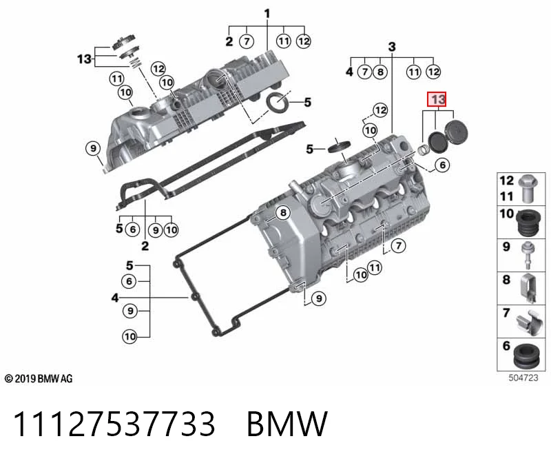 11127537733 BMW Válvula de ventilación del cárter