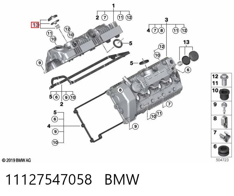 11127547058 BMW Válvula de ventilación del cárter